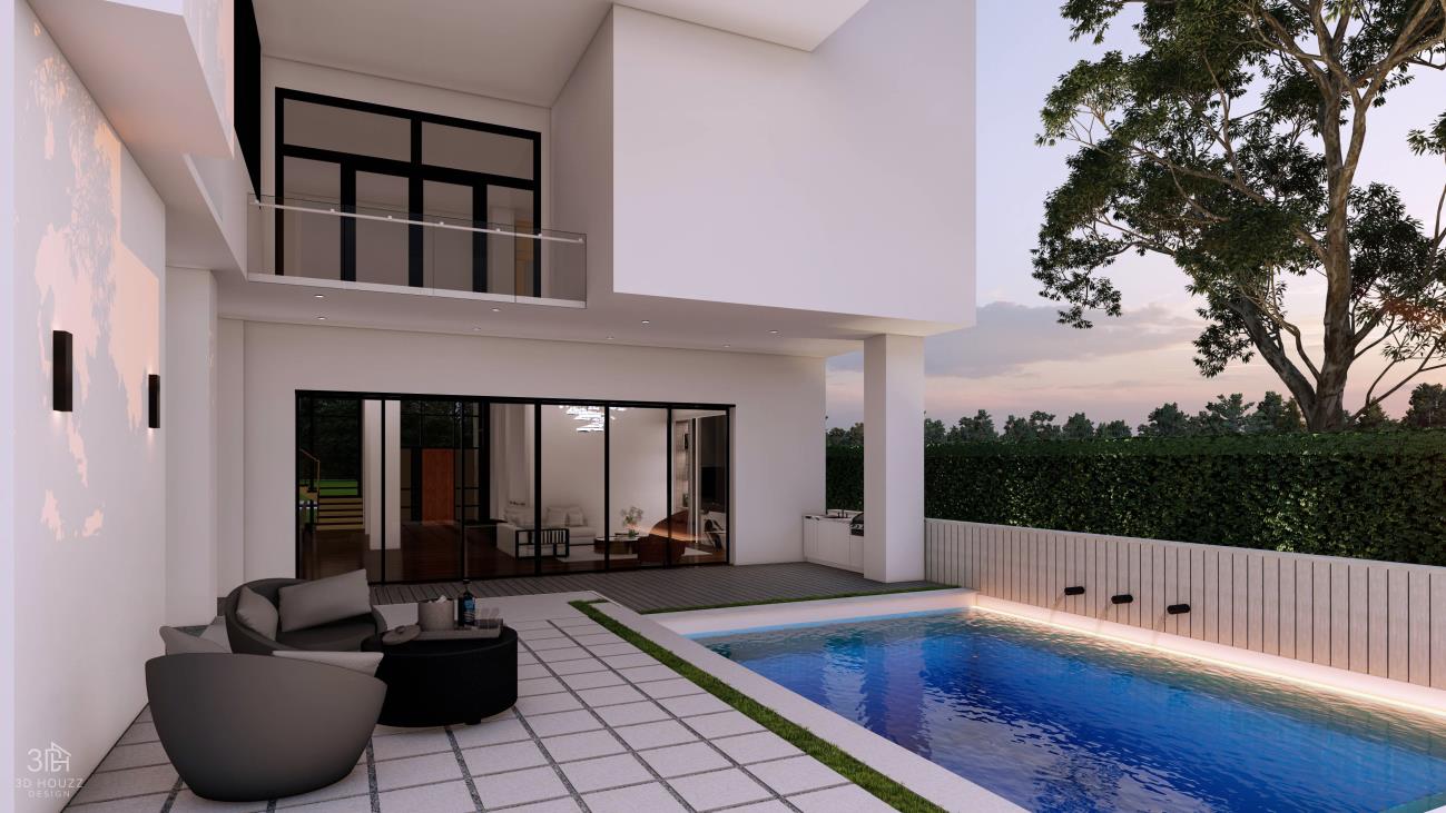 4002 Colquitt — Rear patio, Houston TX