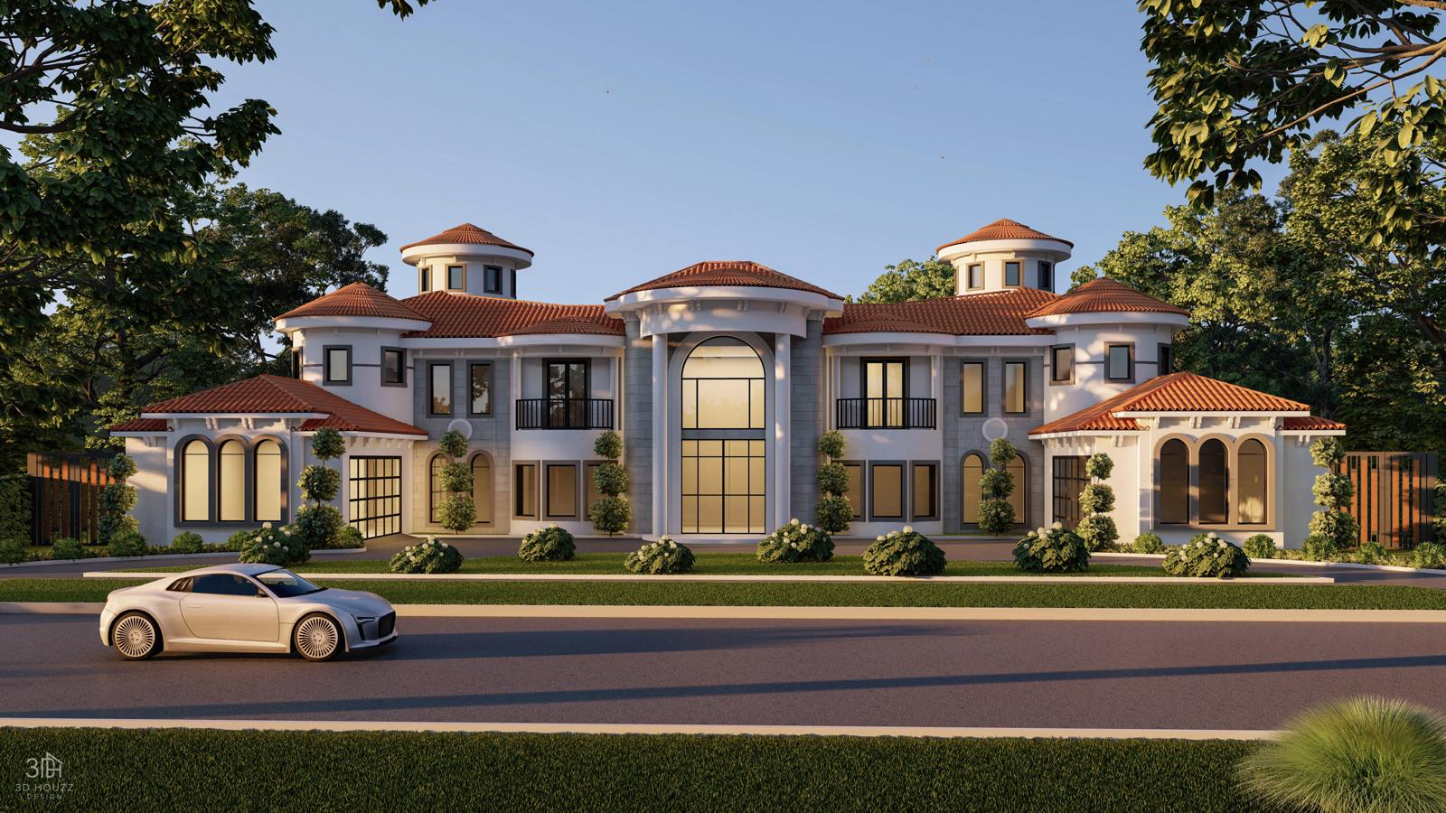 47 St. Catherine — Mediterranean estate exterior, Greater Houston TX